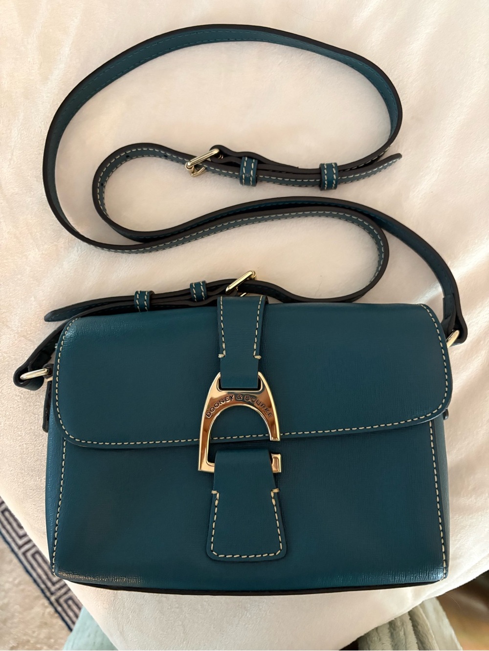 Dooney & Bourke Saffiano Cassidy Teal RARE